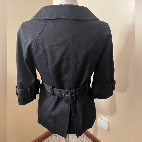 Ann Taylor LOFT Black Back Belted Jacket Sz 4 EUC - Picture 2 of 6